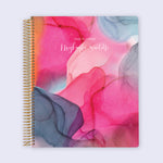 8.5x11 Student Planner - Hot Pink Gray Flowing Ink