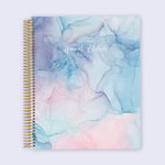 8.5x11 Student Planner - Pink Blue Flowing Ink