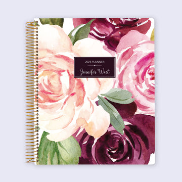 8.5x11 Student Planner - Plum Blush Roses