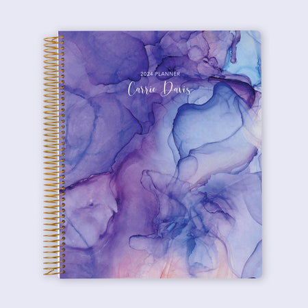 8.5x11 Student Planner - Purple Flowing Ink