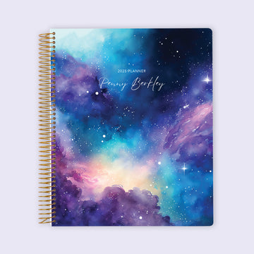 8.5x11 Student Planner - Space Galaxy Blue Purple