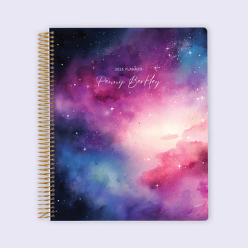 8.5x11 Student Planner - Space Galaxy Pink Blue