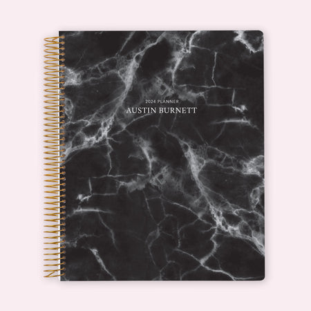 8.5x11 Teacher Planner - Black Marble