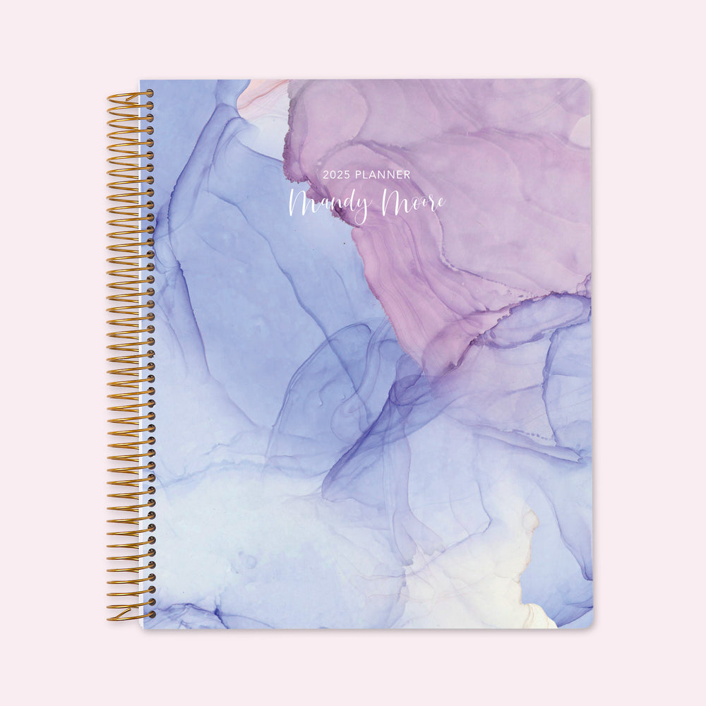 8.5x11 Teacher Planner - Blue Purple Flowing Ink