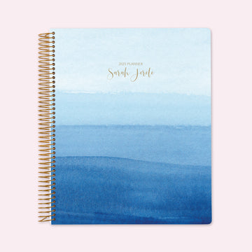 8.5x11 Teacher Planner - Blue Watercolor Ombré
