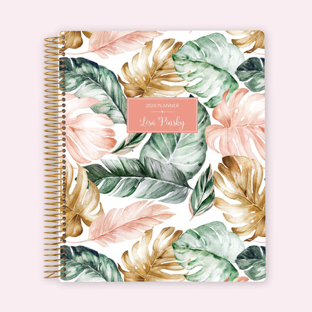 8.5x11 Teacher Planner - Blush Gold Tropical