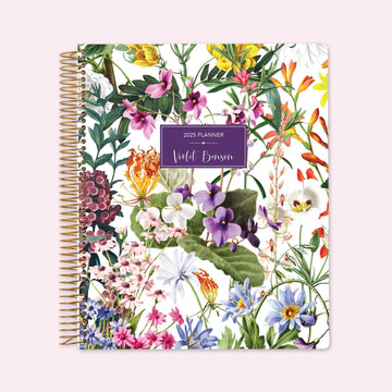 8.5x11 Teacher Planner - Colorful Florals White