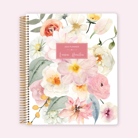 8.5x11 Teacher Planner - Flirty Florals Blush