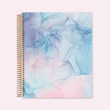 8.5x11 Teacher Planner - Pink Blue Flowing Ink