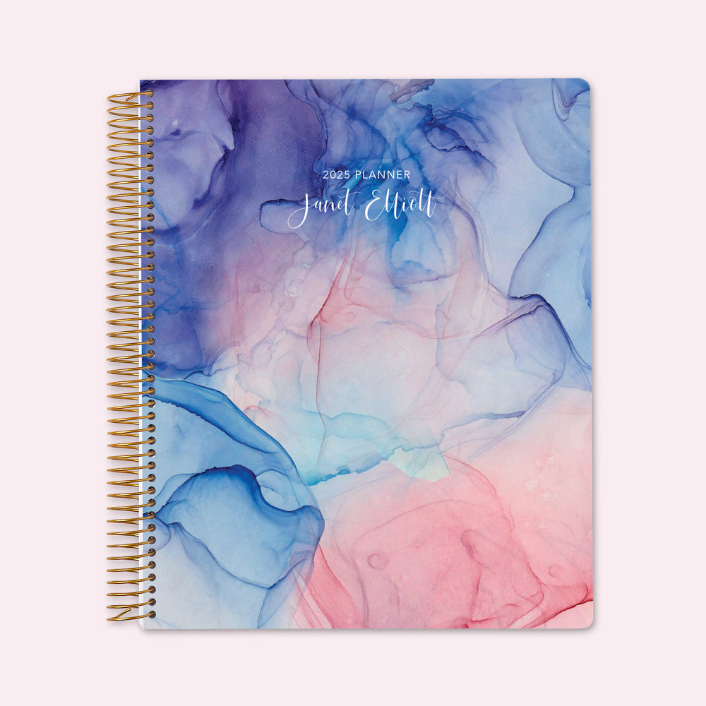 8.5x11 Teacher Planner - Pink Purple Flowing Ink