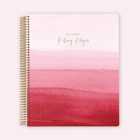 8.5x11 Teacher Planner - Pink Watercolor Ombré