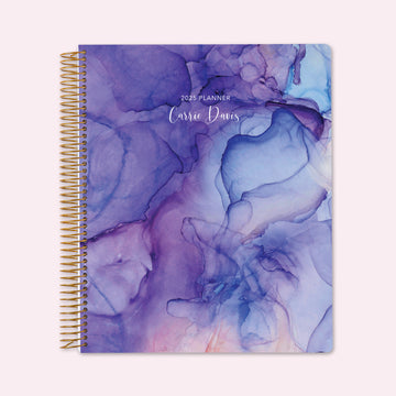8.5x11 Teacher Planner - Purple Flowing Ink