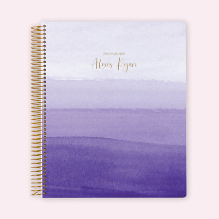 8.5x11 Teacher Planner - Purple Watercolor Ombré