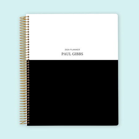 8.5x11 Weekly Planner - Black White Color Block