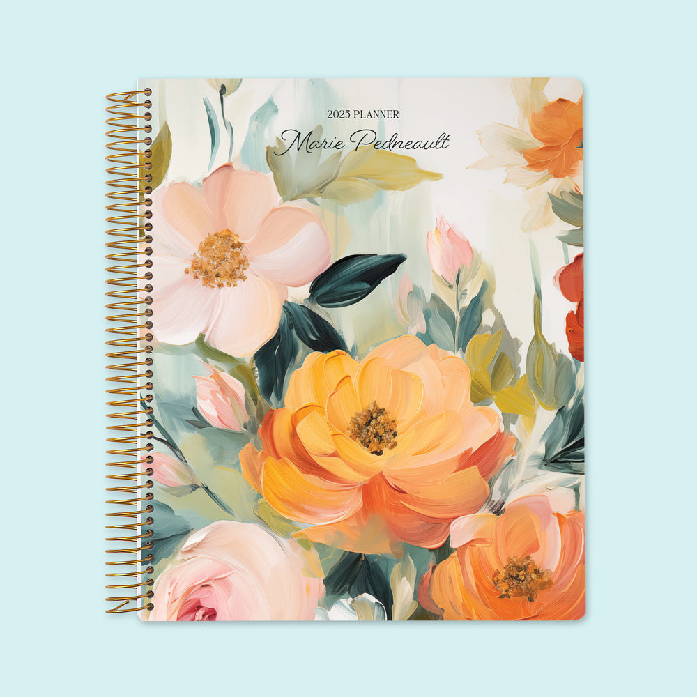 8.5x11 Weekly Planner - Blossom Dreams Orange Green