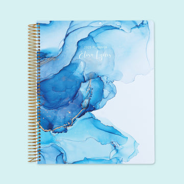 8.5x11 Weekly Planner - Blue Abstract Ink