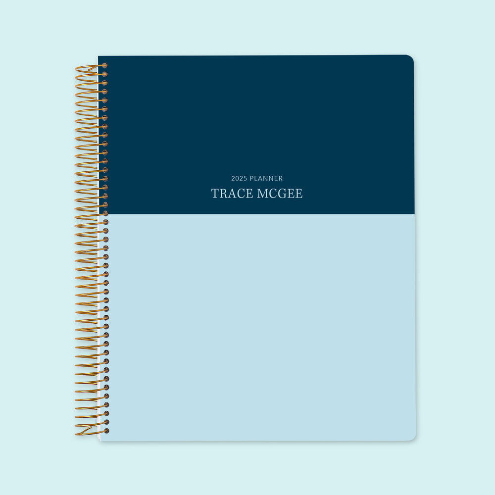 8.5x11 Weekly Planner - Blue Navy Color Block