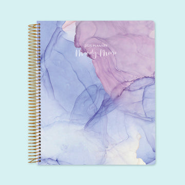 8.5x11 Weekly Planner - Blue Purple Flowing Ink