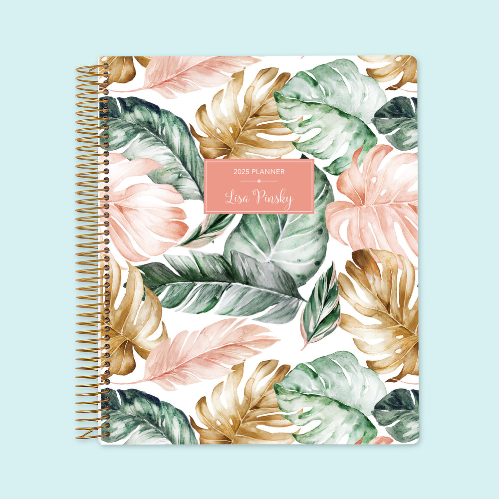 8.5x11 Weekly Planner - Blush Gold Tropical