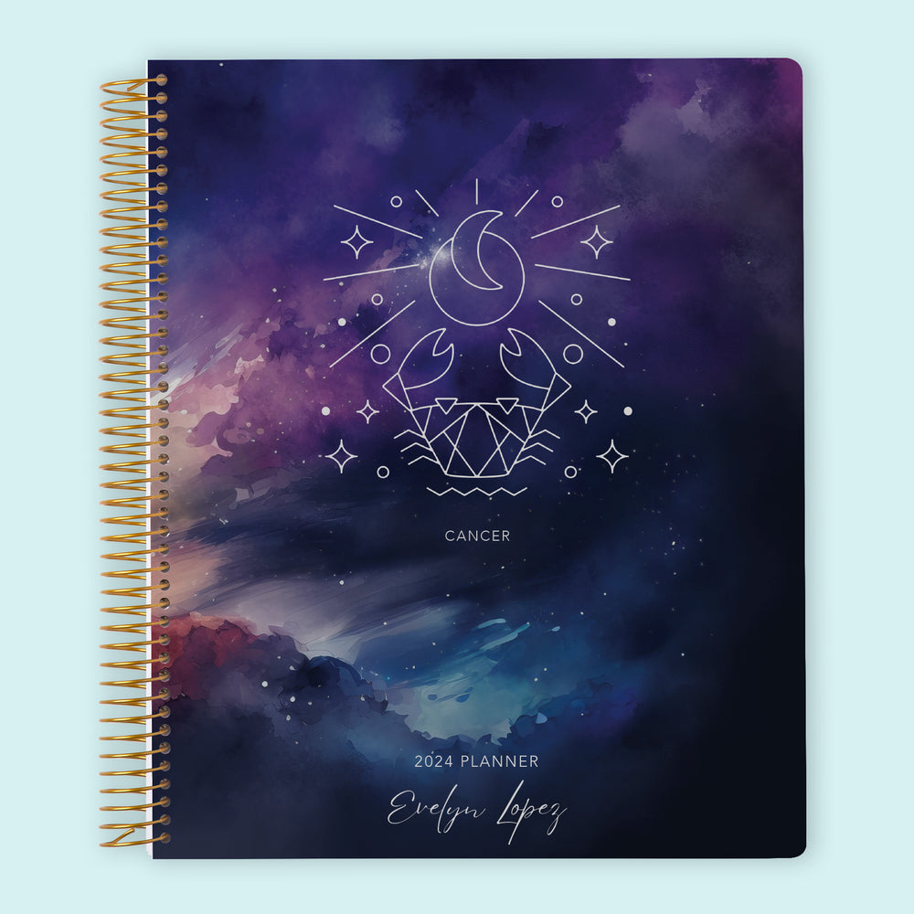 8.5x11 Weekly Planner - Cancer Zodiac Sign