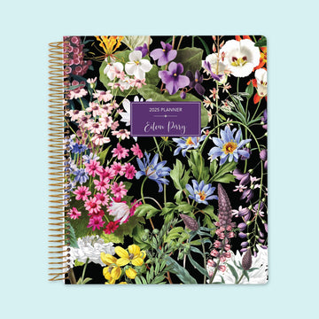8.5x11 Weekly Planner - Colorful Florals Black