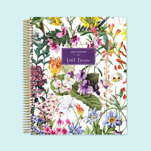 
                  
                    8.5x11 weekly planner with a Colorful Florals White cover, combining fresh floral art with practical layouts for productivity and planning.
                  
                