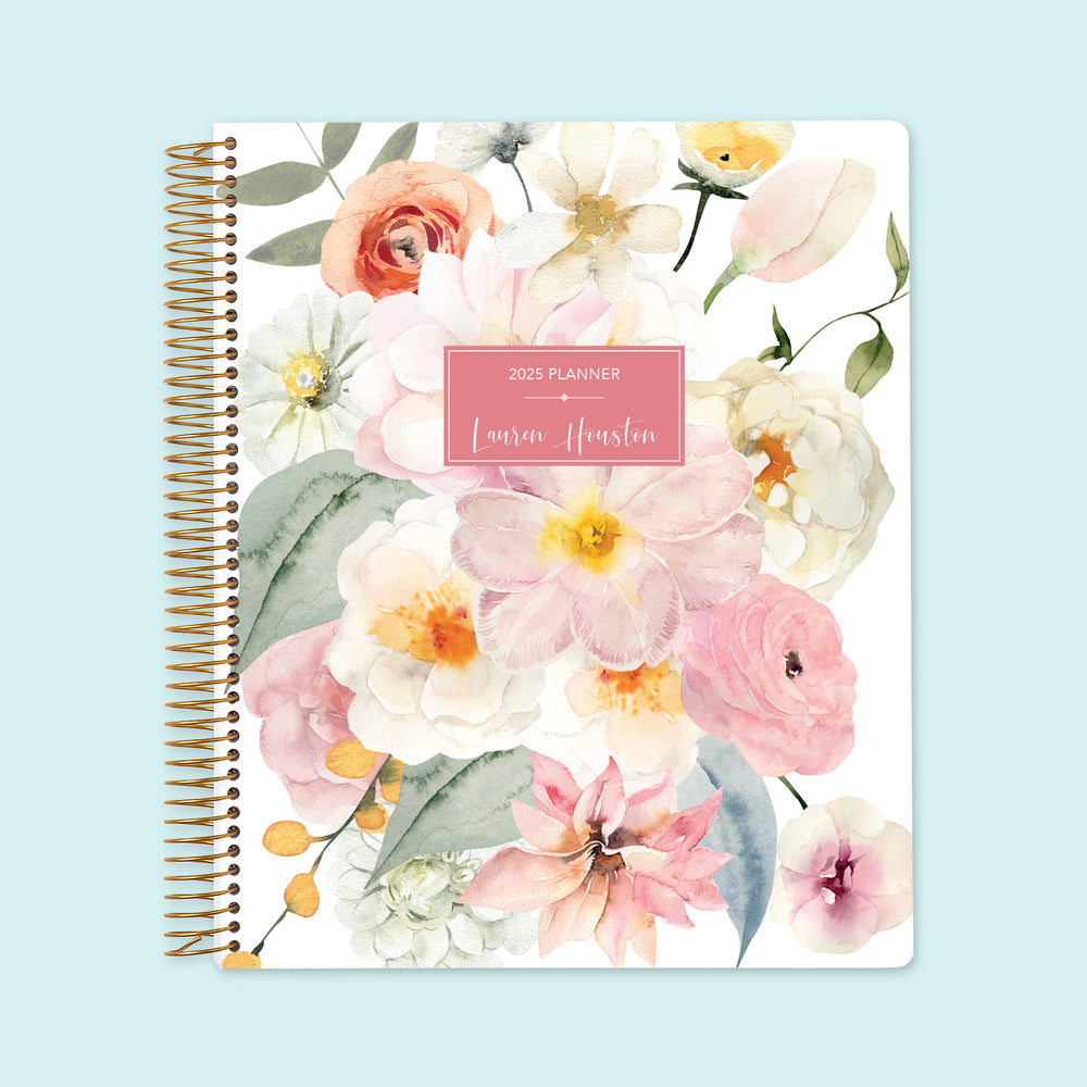 8.5x11 Weekly Planner - Flirty Florals Blush