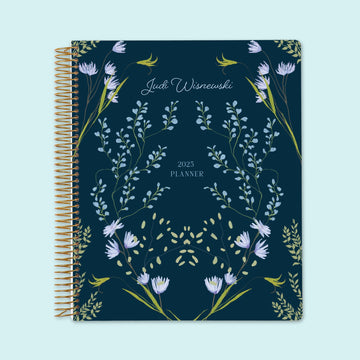 8.5x11 Weekly Planner - Flower Frame Blue