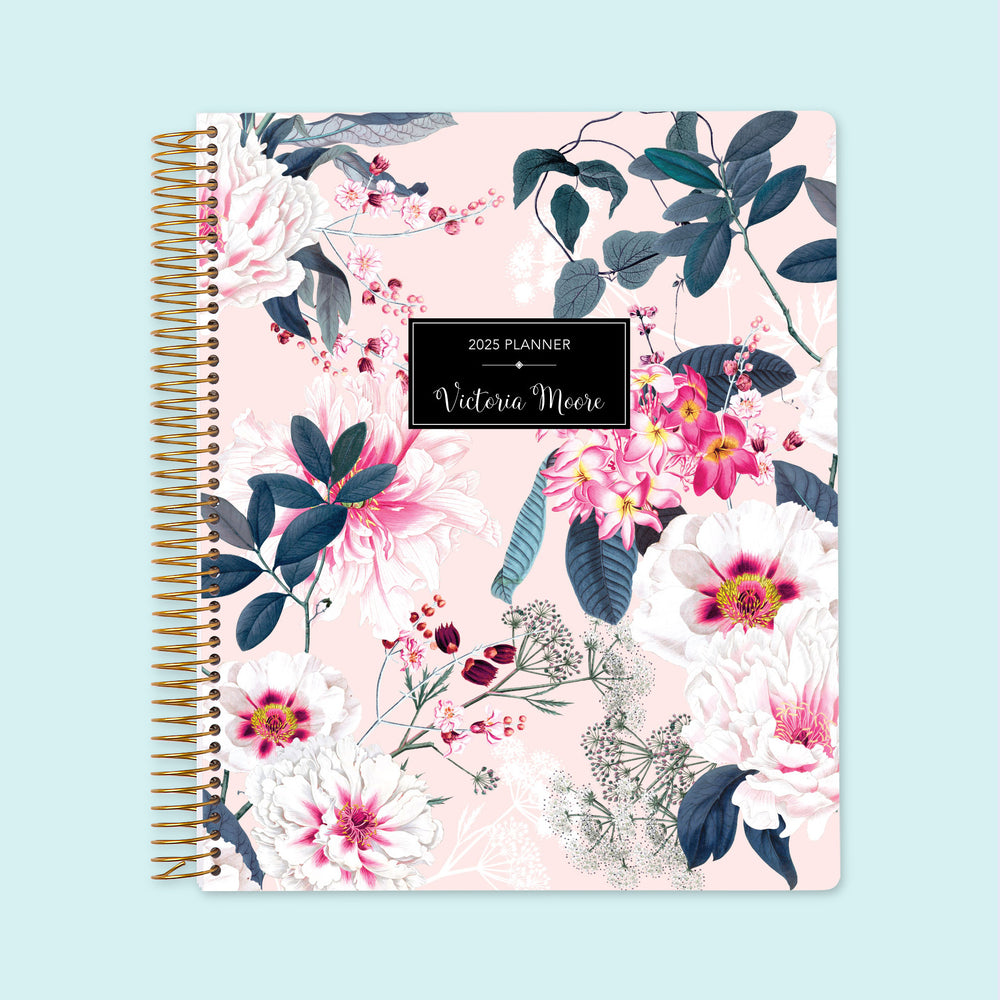 8.5x11 Weekly Planner - Pink Elegant Floral