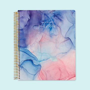 8.5x11 Weekly Planner - Pink Purple Flowing Ink