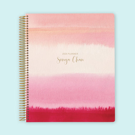 8.5x11 Weekly Planner - Pink Watercolor Gradient