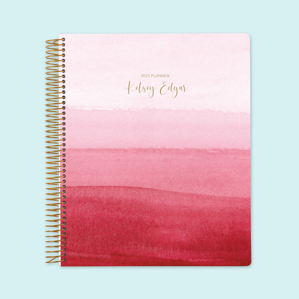 8.5x11 Weekly Planner - Pink Watercolor Ombré