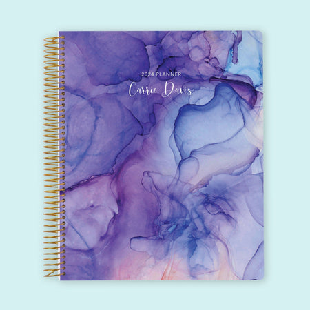 8.5x11 Weekly Planner - Purple Flowing Ink