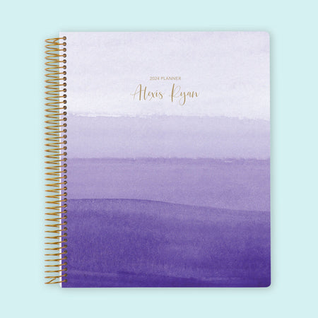 8.5x11 Weekly Planner - Purple Watercolor Ombré