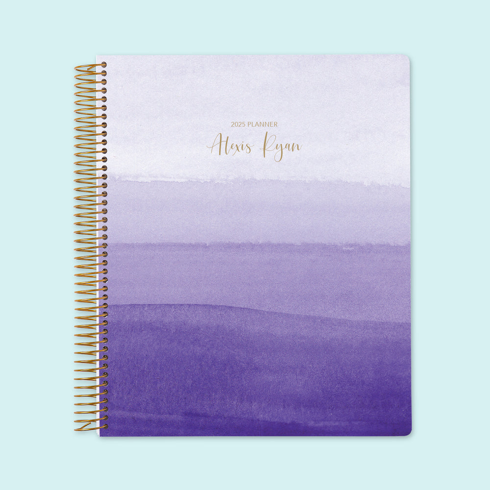 8.5x11 Weekly Planner - Purple Watercolor Ombré