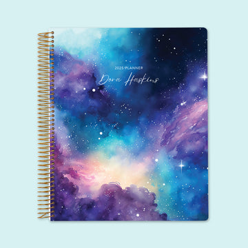 8.5x11 Weekly Planner - Space Galaxy Blue Purple