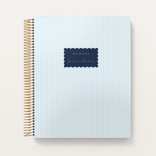 8.5x11 Weekly Planner - Harbor Linen · Sky Blue