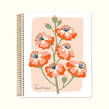 8.5x11 Monthly Planner - Secret Garden Coral Bloom