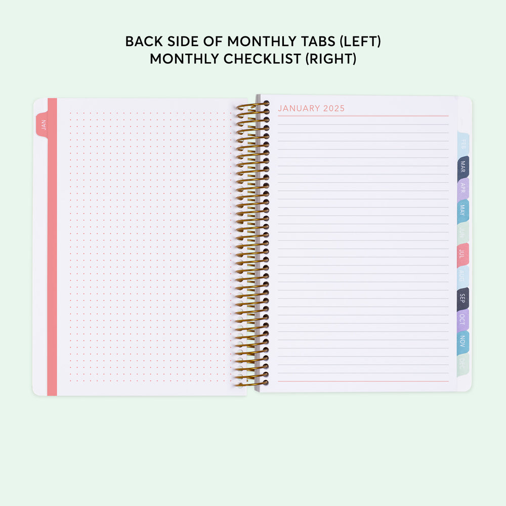 
                  
                    a notebook with a pink cover and a pink spiral notebook with the words back side
                  
                