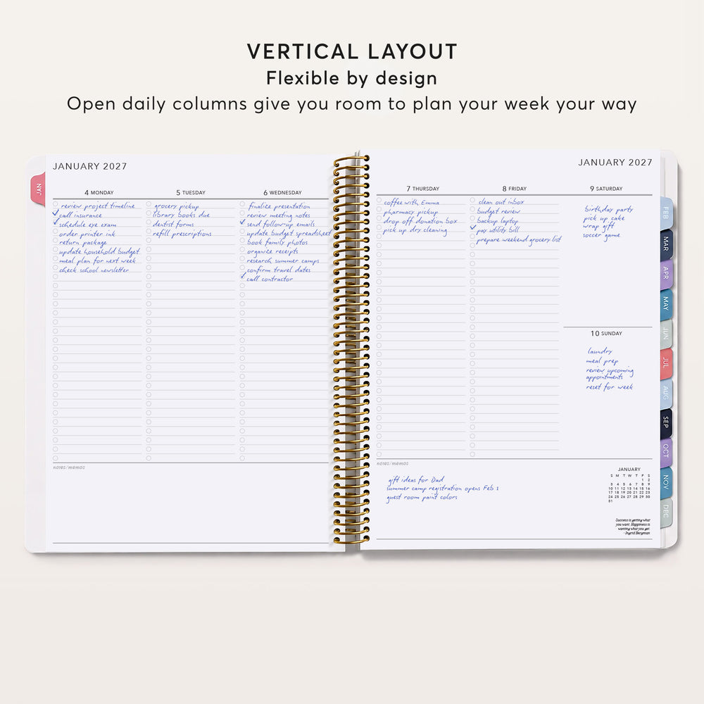 
                  
                    a spiral notebook with a spiral bound planner
                  
                