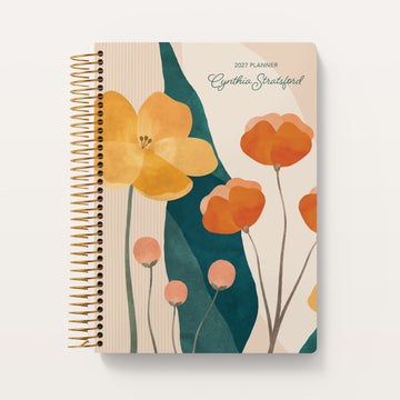 Self Care Planner - Abstract Florals Pink Multicolor
