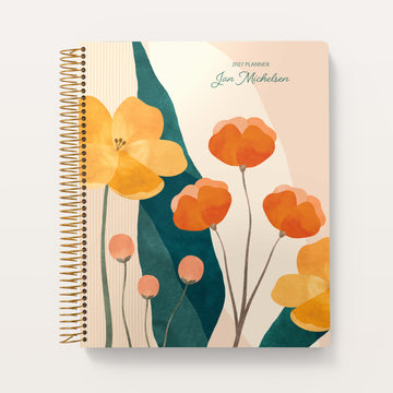 8.5x11 Weekly Planner - Abstract Florals Pink Multicolor