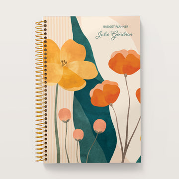 6x9 Budget Planner - Abstract Florals Pink Multicolor