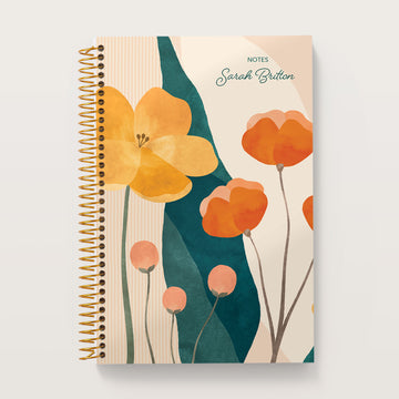 6x9 Notebook/Journal - Abstract Florals Pink Multicolor