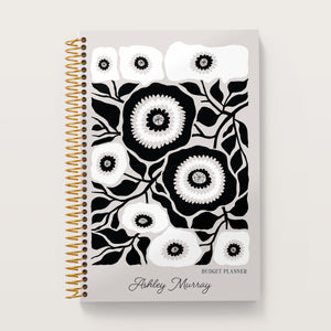 
                  
                    Artful Flowers Black and White cover on a 6×9 Posy budget planner
                  
                