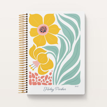 6x9 Self Care Planner - Artful Flowers Daffodil