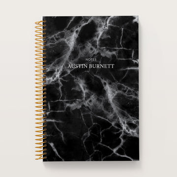 6x9 Notebook/Journal - Black Marble