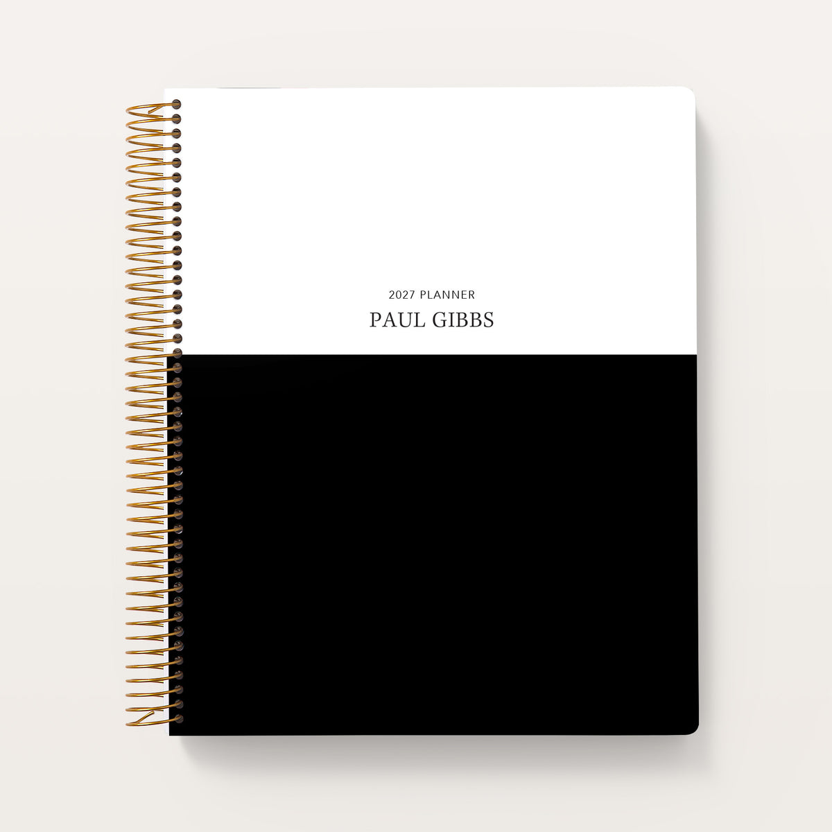 Black White Color Block cover on an 8.5×11 Posy planner