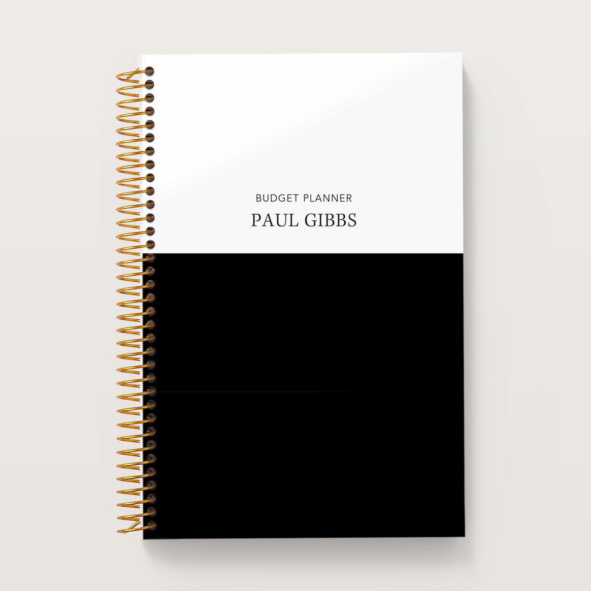 White Black Color Block cover on a 6×9 Posy budget planner