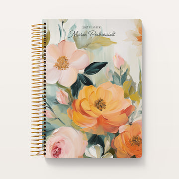 6x9 Self Care Planner - Blossom Dreams Orange Green